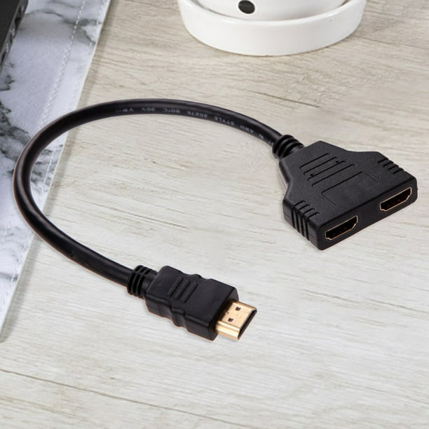 Cable Hdmi Adaptador macho negro compatible con HDMI a hembra compatible con HDMI doble Cable de conexion Cable de 30 cm