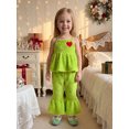 thumbnail image 4 of RUINIXCW Kids Toddler Baby Girl Christmas Outfit Infant Baby Girl Fall Winter Xmas Clothes Heart Embroidery Warm Fuzzy Camisole Top Flared Pants Set, 4 of 9