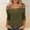 A110 Army Green, variant on Womens Cold Shoulder Tops Strappy Cutout V Neck Three Quarter Sleeve T Shirts Casual Elegant Classic Tunic Blouse Date Night Tees Retro Daily Streetwear