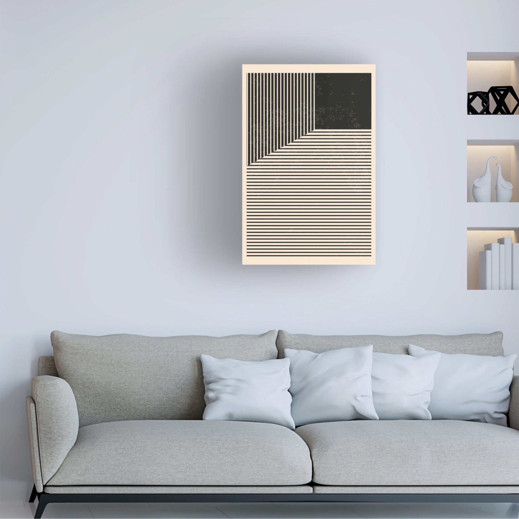 Trademark Fine Art jay stanley  Black and White Lines Series 1 Canvas Wall Art
