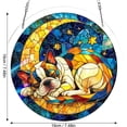 thumbnail image 3 of 7.48" Color Catcher Acrylic Puzzle Window Hanging Stained Glass Window Hanging, Cute Dog Sleeping On Moon Sun Catcher for Window Door Home Decor, Dog Suncatcher Christmas Mother's Day Birthday Gifts, 3 of 9