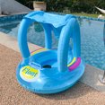 thumbnail image 2 of Inflatable Water Bell Handle Children's Sunshade Seat Ring Summer Swimming Canopy（blue）, 2 of 4