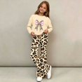 thumbnail image 5 of Cethrio Girls Graphic Outfit Sets, Spring Fall 2 Piece Long Sleeve Casual Girls' Clothing Sets Beige Size 11-12 T, 5 of 7