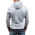 thumbnail image 5 of ZCFZJW Funnel Neck Hoodie Tops for Men Big and Tall Regular Fit Casual Long Sleeve Fall Winter Slant Zipper Hooded Sweatshirt Trendy Baggy Outwear Jacket Tops with Pockets Gray L, 5 of 5