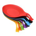 thumbnail image 1 of Silicona Cuchara Descanso, 7.68 x 3.74 Calor Resistente Cocina Utensilio Soporte Espátula Cucharón Descanso para Mostrador Estufa Tapa, 8 Coloren1 Juego, 1 of 6