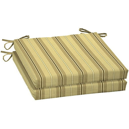 Mainstays Stripe Dining Seat Pads, Set of 2, Tan Stripe
