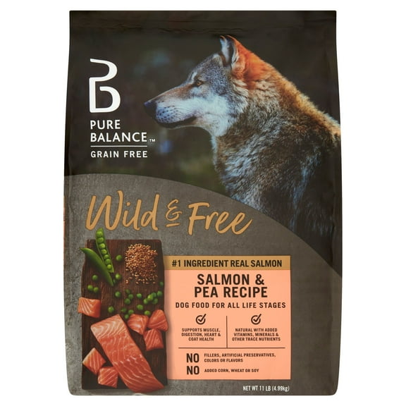 Pure Balance Wild & Free Grain-Free Salmon & Pea Recipe Dry Dog Food, 11 lbs