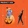 thumbnail image 5 of Joiedomi Decoraciones inflables de Halloween de 5 pies para exteriores, decoración inflable de Halloween al aire libre, calabaza para patio, gato inflable animado de Halloween en calabaza con LED para, 5 of 5