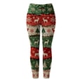 thumbnail image 5 of Gyexs Womens Christmas Leggings Funny Santa Reindeer Lined Tights Soft Cozy Pajamas Pants Women's Fashion #07 Red & Size L, 5 of 5