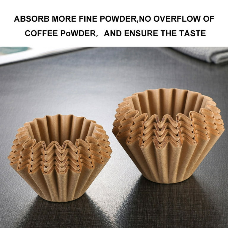 1 4 Cup Basket Coffee Filters Natural Brown Biodegradable Basket Filters Paper Unbleached Coffee Filter for Home Office Use Coffee Filter Flowers