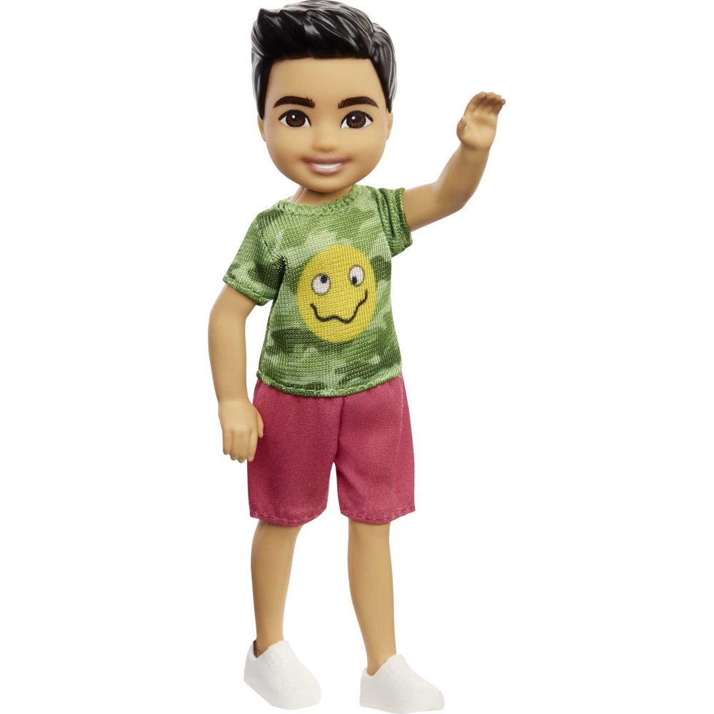 Barbie Chelsea Boy Doll (6-Inch Brunette) Wearing Camo T-Shirt, Shorts