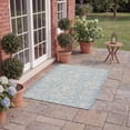 thumbnail image 3 of SAFAVIEH Courtyard Nina Floral Indoor/Outdoor Area Rug, Aqua/Grey, 4' x 5'7", 3 of 11