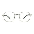 thumbnail image 2 of 90s Retro OG Rapper Luxury Art Deco Rectangle Fashion Glasses Silver Black, 2 of 4