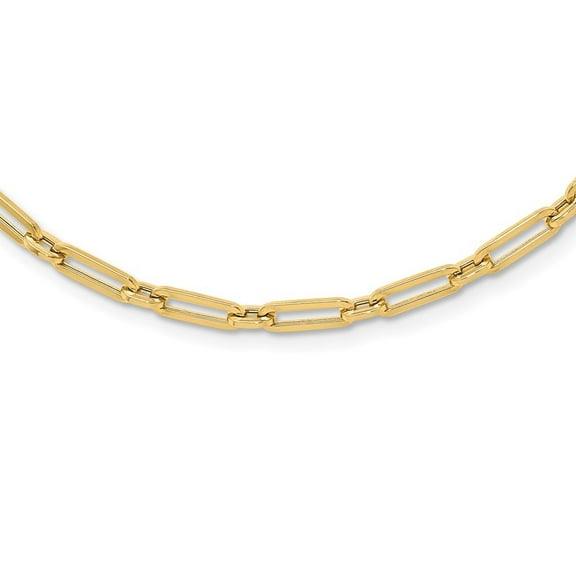 Auriga Fine Jewelry 10K Yellow Gold Polished Flat Oval Link Necklace for Women 18"