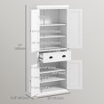 thumbnail image 3 of HOMCOM Armoire de Garde-Manger de Cuisine de 72 Pouces, Buffet Moderne de Rangement avec 4 Portes à Panneaux de Perles, Tiroir et Tablettes Ajustables, Blanc, 3 of 10