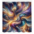 thumbnail image 4 of Ambesonne Colorful Shower Curtain, Fantasy Art Groovy Clouds, 69"Wx84"L, Indigo Sea Blue Orange, 4 of 4