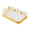 thumbnail image 2 of Fiocias Dried Fruit Plate Candy Plate 3 Compartments Easy to Clean Reusable Platter Food Clear, 2 of 9