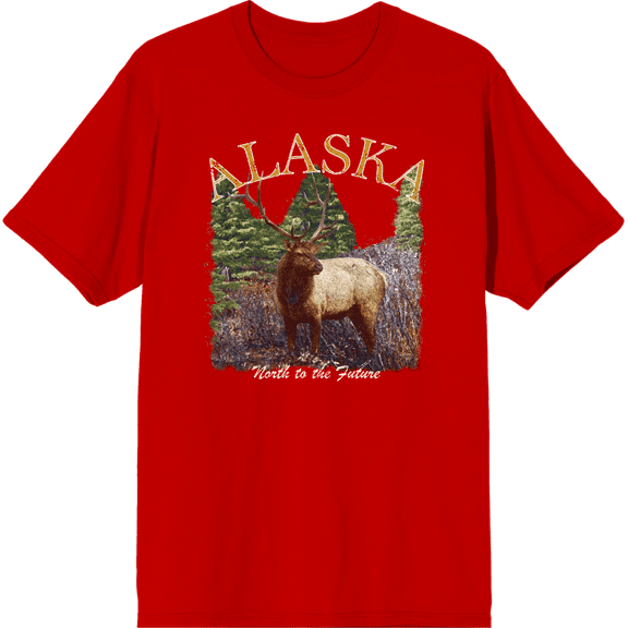 Adventure Society Alaska Crew Neck Short Sleeve Adult T-shirt
-Small-Red