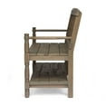 thumbnail image 4 of GDF Studio Kuhn Outdoor Acacia Wood Bench with Shelf, Gray, 4 of 7
