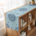 thumbnail image 6 of Table Runners 120 Inches Long Dress Scarves, Blue Floral Farmhouse Coffee/Dining/Kitchen Table Runner for Living Room, Farmhouse Abstract Country Flowers Art 13x120 Inch, 6 of 9