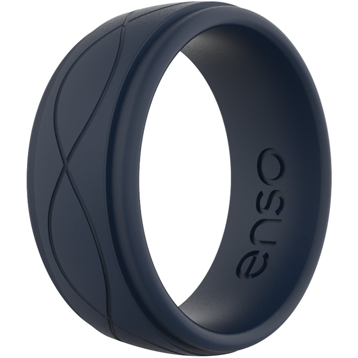 Enso Rings Men's Infinity Series Silicone Ring Navy Blue 12