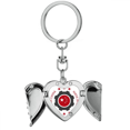 thumbnail image 1 of Estrellas nacionales COG rojo chino Llavero de alas de ángel en forma de corazón, 1 of 3