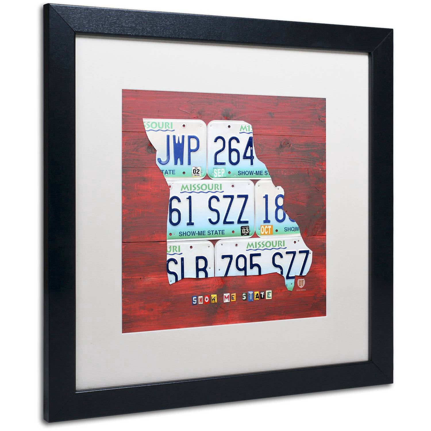 Trademark Fine Art 'Missouri' Canvas Art by Design Turnpike, White Matte, Black Frame