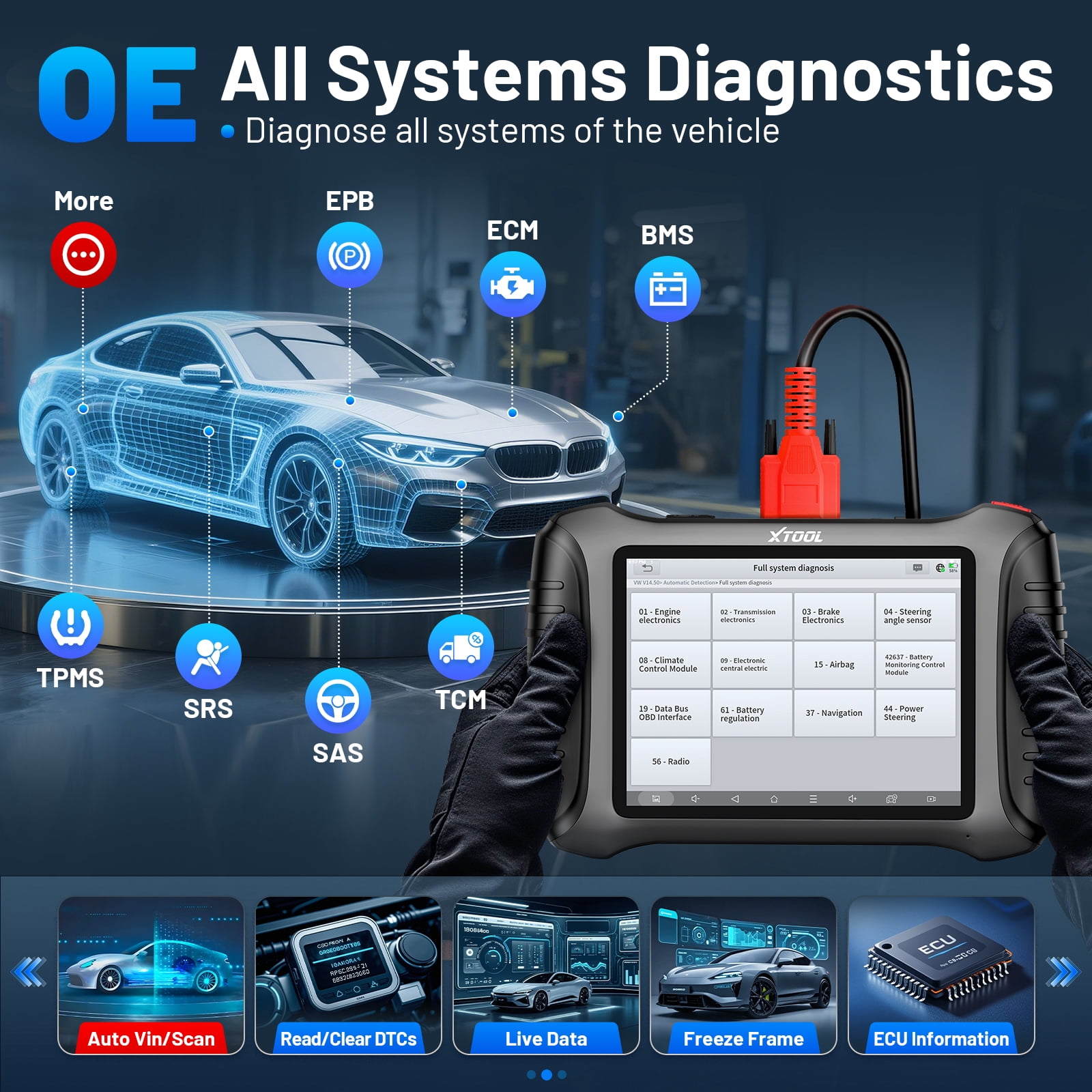 XTOOL IP900 Bidirectional Scan Tool 2026 AI-Assisted OBD2 Scanner Diagnostic Tool with ECU Cod-ing 41+ Services, FCA, 3-year Free Update