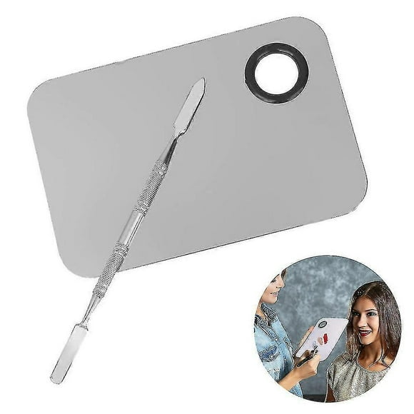 Paleta de mezcla de herramientas cosméticas Paleta de base Herramientas de metal Espátula cosmética de doble cabezal