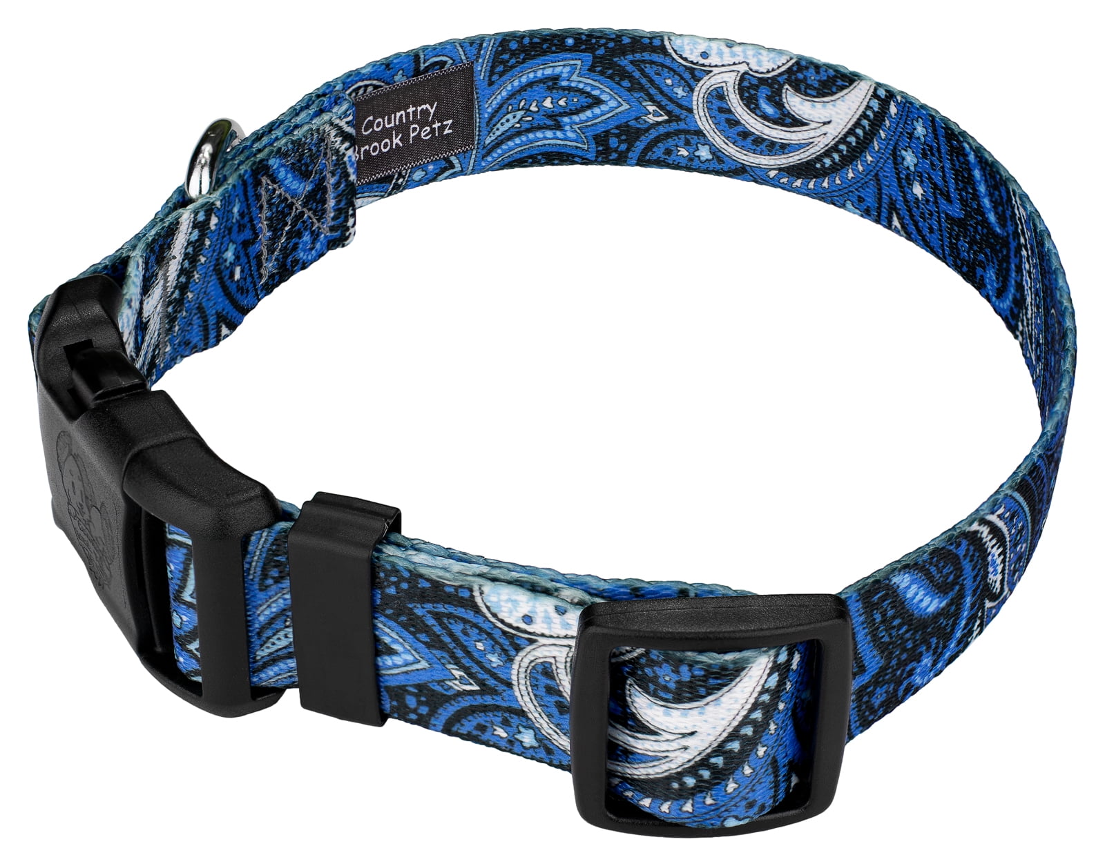 Country Brook Petz® Blue Paisley Everyday Dog Collar and Leash, Extra Large