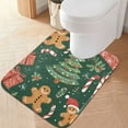 thumbnail image 2 of Yayeee Bath Rug for Bathroom Floor Non Slip Rectangle Fluffy Soft Absorbent Mat, 16"x24", Brown Christmas Gingerbread, 2 of 7