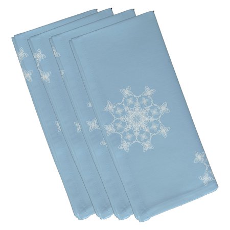 Simply Daisy 19  x 19  Falling Snow Geometric Print Napkins  Set of 4