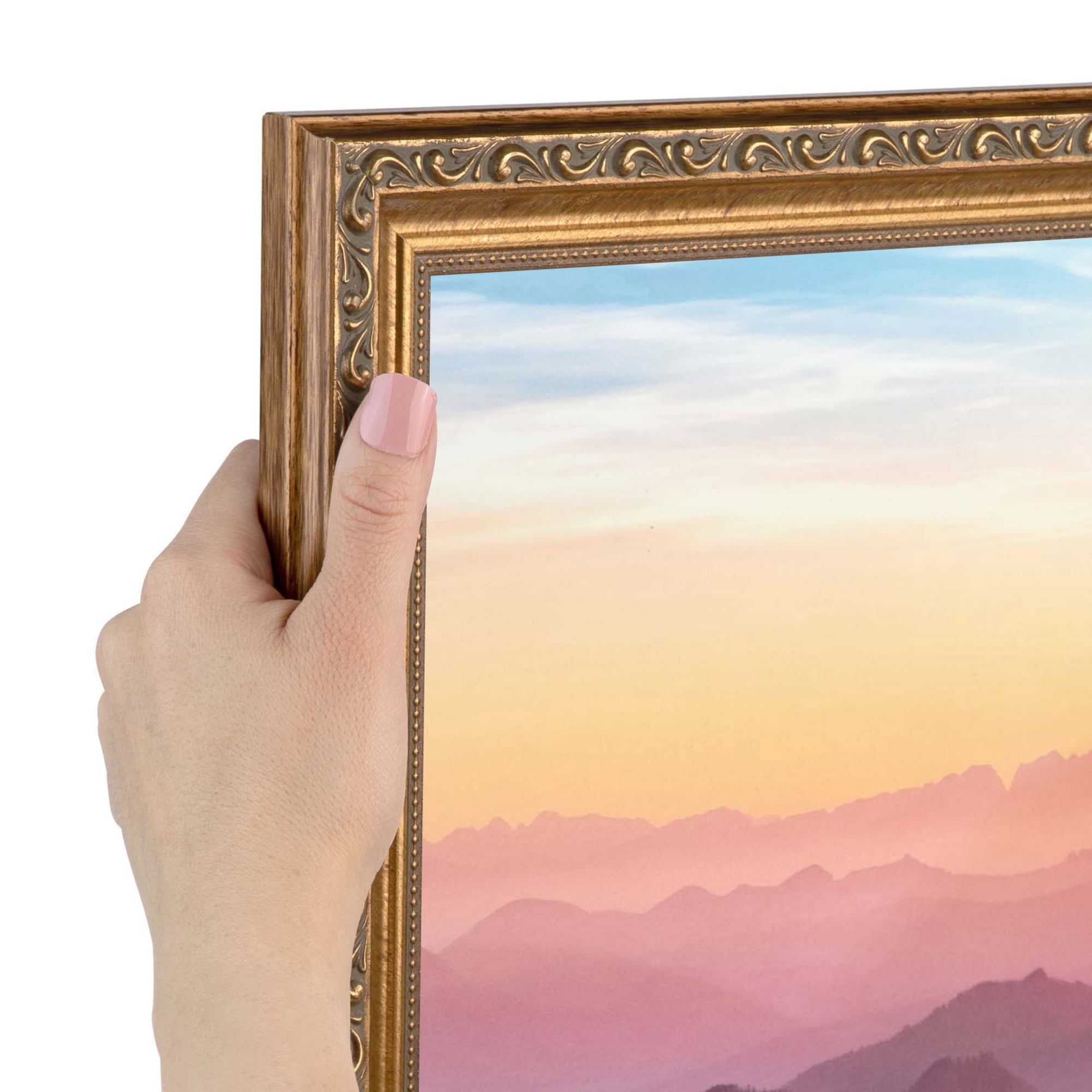 ArtToFrames 24" x 36" Dark Gold Picture Frame, 24x36 inch Gold Wood Poster Frame (WOM-4553), 1 Pack