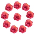 thumbnail image 2 of 50 cabezas de rosas artificiales de seda, color rojo rosa, ideales para decoración de bodas y fiestas. Rosa roja, 2 of 9