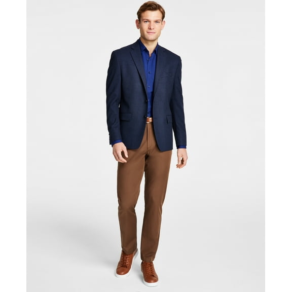 Michael Kors Men's Classic Fit Check Sport Coat Blue 38S