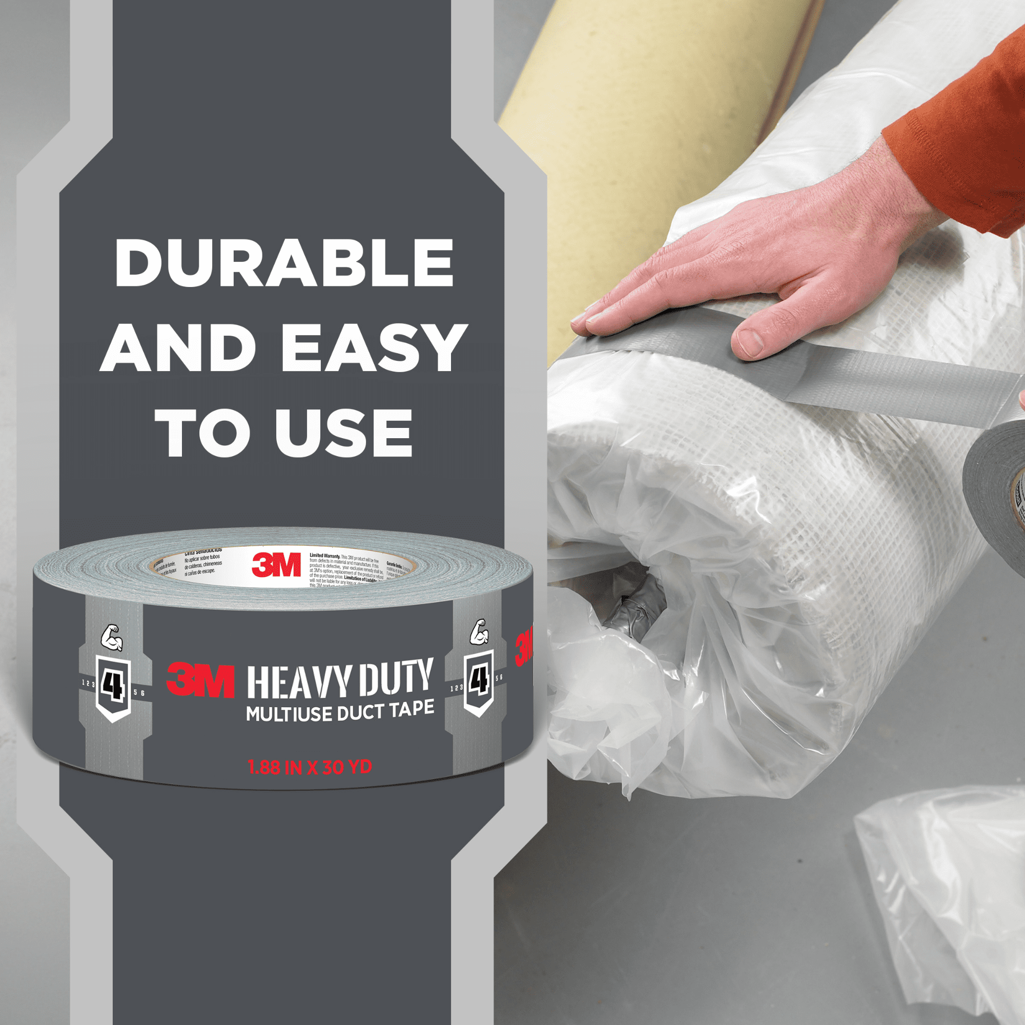 3M Heavy Duty Multi-Use Duct Tape: 1.88 in. x 45 yds. (Black) 2-pack 2145-BK-2PK