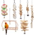 thumbnail image 1 of Paquete de 7 juguetes para pájaros para loros, columpios de juguete para masticar pájaros, escaleras de puente de juguete colgantes, campanas de juguete colgantes para loros, periquitos, tortolitos brillar  Electrónica, 1 of 4