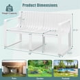 thumbnail image 2 of Aimee Lii Weather-resistant Plastic 2-Person Bench with Curved Backrest, Furniture for Outdoor Patio Garden Backyard Pool Deck-White, 2 of 10