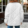 thumbnail image 4 of DHFJKG Quilted Padded Jackets For Women Long Sleeve Snap Button Collared Loose Fit Lightweight Coat Trendy Outerwear, 4 of 5