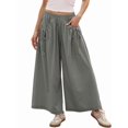 thumbnail image 2 of Women's Wide Leg Fashion Street Style Flared Trousers Pants for Summer Casual Beach Vacation Gray S, 2 of 10