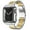 Silver-Gold, variant on Metal Apple Watch Band 42mm 44mm 45mm Stainless Steel Strap with TPU Cover, WristBand Link Bracelet Chain for iWatch Series 7 6 5 4 3 2 1 SE
