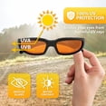 thumbnail image 3 of Global Vision Chicago Padded Motorcycle Safety Sunglasses For Men & Women Black Frame w/ Orange Lens & RX-ABLE, 3 of 8
