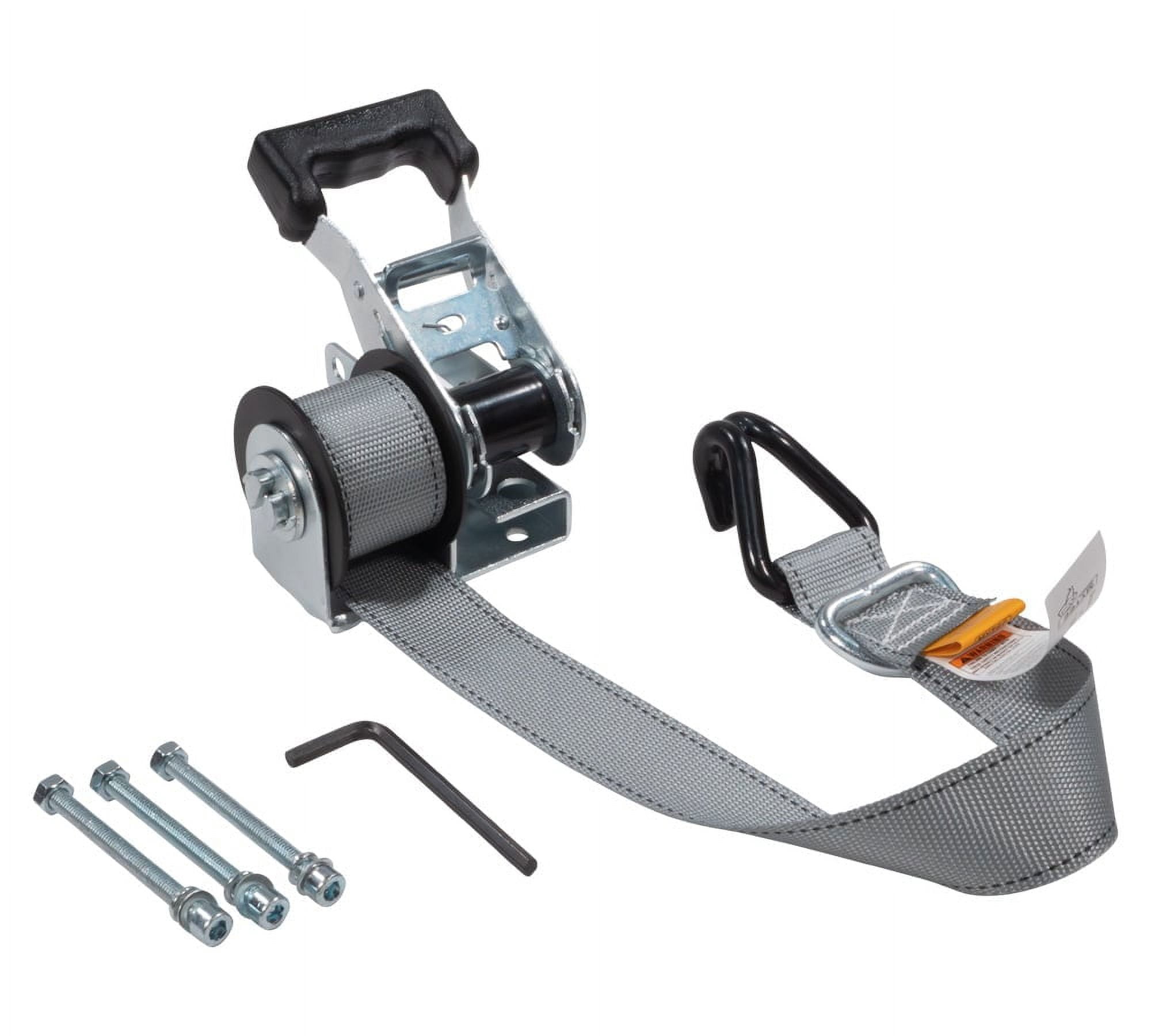 1-1/2" x 8’ Mountable Rack-Ratchet Straps with Double J-Hook - 1,500 lbs Breaking Strength - Ladder Rack Ratchet Tie Down Straps
