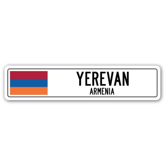 YEREVAN ARMENIA Street Sign Armenian flag city country road wall gift