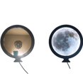 thumbnail image 3 of Espejo de pared redondo inteligente con forma de Luna, espejo de maquillaje ligero Led, para dormitorio, baño, tocador, regalo, 3 of 5