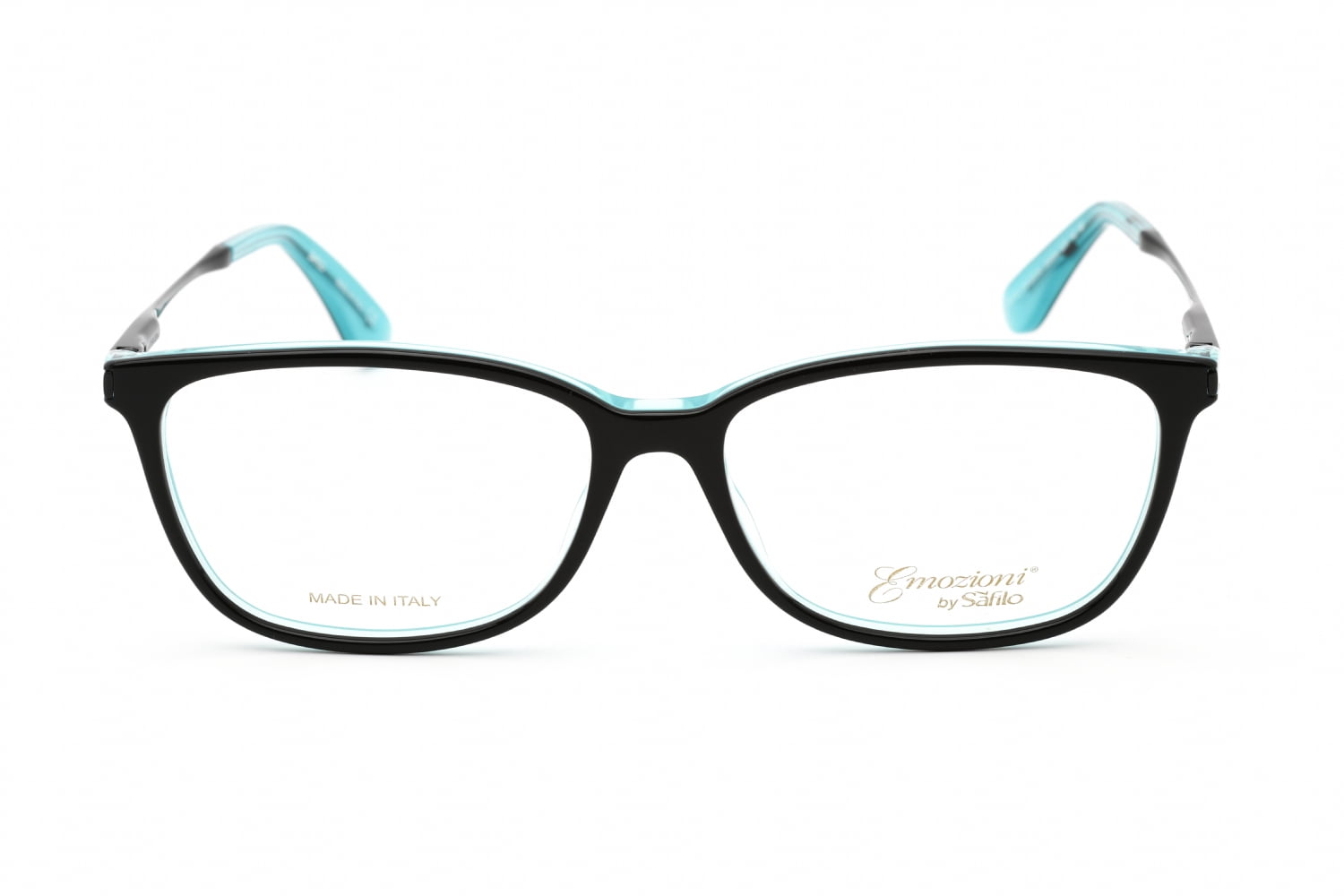 Emozioni 4044 Full Rim Rectangular Black Turquoise Palladium Eyeglasses