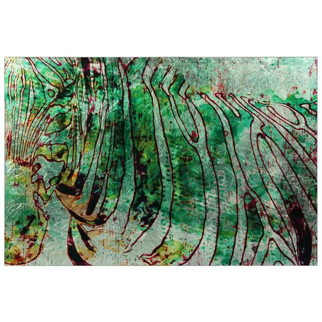 Empire Art Direct TMS-122693-3248 Zebra Mix Reverse Printed Tempered Glass Art with Silver Leaf