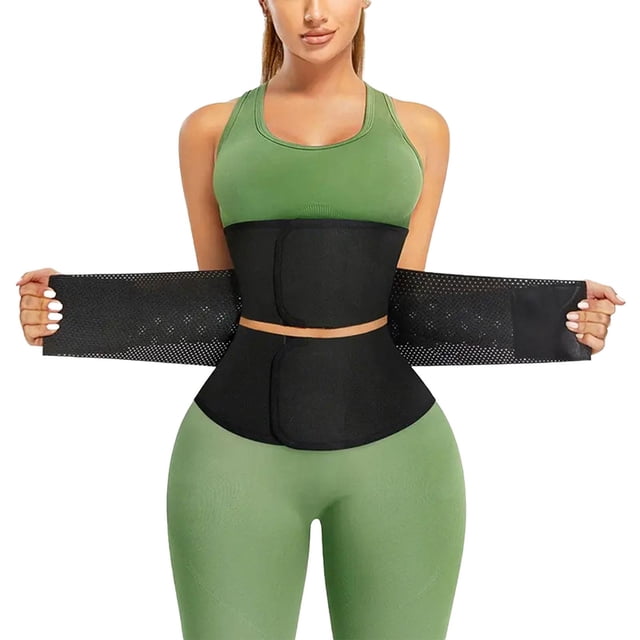 Cinturón de entrenamiento de cintura, faja moldeadora de abdomen, faja moldeadora de cuerpo, corsé de entrenamiento de cintura para hacer ejercicio, Negro