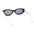 thumbnail image 4 of Womens Jewel Rhinestone Oval Glitter Concave Mid Temple Sunglasses Black White - Black, 4 of 4