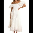 thumbnail image 1 of Vestidos Largos de Mujer con Escote Cuadrado, Corta Abullonada y Fruncido, Corte A, con y Fruncido. L, 1 of 10